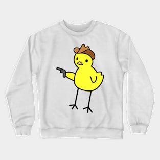 Chicken holding a gun Crewneck Sweatshirt